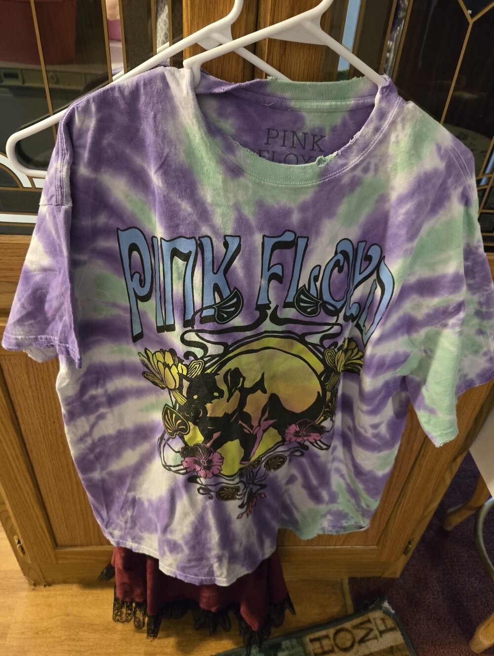 Pink Floyd Tie-Dye  Tee — Purple & Mint Green